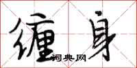 段相林缠身行书怎么写