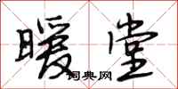 段相林暖堂行书怎么写