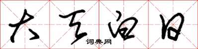 朱锡荣大天白日草书怎么写