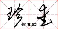 朱锡荣珍爱草书怎么写