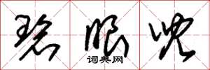 朱锡荣碧眼儿草书怎么写