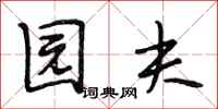 段相林园夫行书怎么写