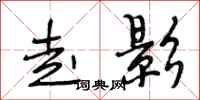 段相林走影行书怎么写
