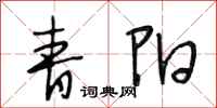 段相林青阳行书怎么写