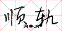 段相林顺轨行书怎么写