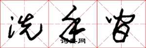 朱锡荣洗手间草书怎么写