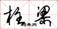 朱锡荣柱梁草书怎么写