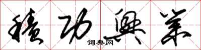 朱锡荣积功兴业草书怎么写