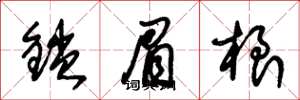 朱锡荣锁眉根草书怎么写