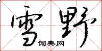 钱沛云雪野行书怎么写