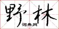 钱沛云野林行书怎么写