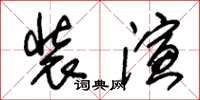 朱锡荣装演草书怎么写