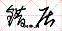 朱锡荣错居草书怎么写