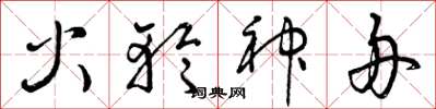 曾庆福火轮神舟草书怎么写
