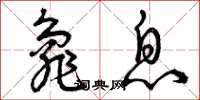 曾庆福龟息草书怎么写