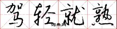 钱沛云驾轻就熟行书怎么写