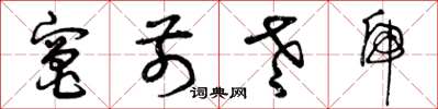 曾庆福竈前老虎草书怎么写