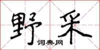 侯登峰野采楷书怎么写