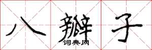 侯登峰八瓣子楷书怎么写