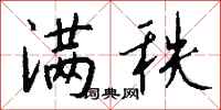 钱沛云满秩行书怎么写