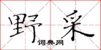 黄华生野采楷书怎么写