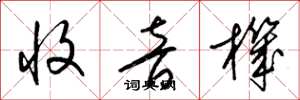 梁锦英收音机草书怎么写