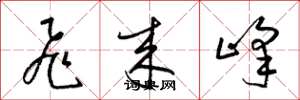 梁锦英飞来峰草书怎么写