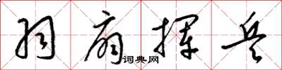 梁锦英羽扇挥兵草书怎么写