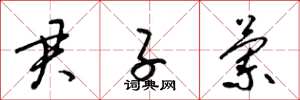 梁锦英君子兰草书怎么写