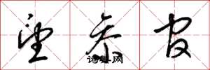 梁锦英望参官草书怎么写