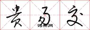 梁锦英贵易交草书怎么写