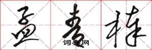 骆恒光孟青棒草书怎么写