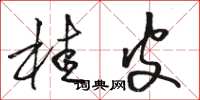 骆恒光桂皮草书怎么写