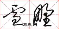 骆恒光雪野草书怎么写