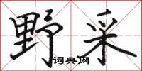 骆恒光野采楷书怎么写