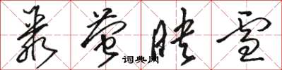 骆恒光聚萤映雪草书怎么写