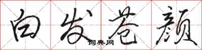 骆恒光白发苍颜行书怎么写