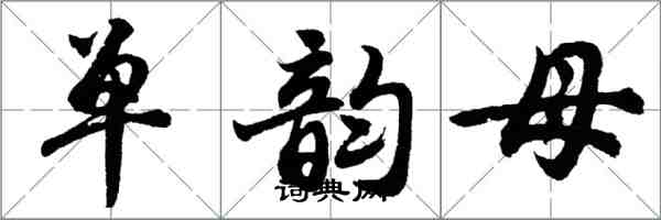 胡问遂单韵母行书怎么写