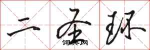 骆恒光二圣环行书怎么写