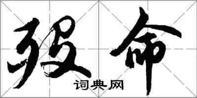 胡问遂殁命行书怎么写