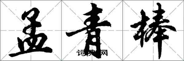 胡问遂孟青棒行书怎么写