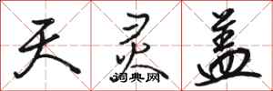 骆恒光天灵盖行书怎么写