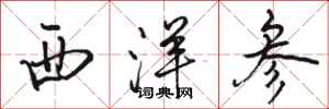 骆恒光西洋参行书怎么写