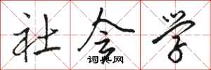 骆恒光社会学行书怎么写