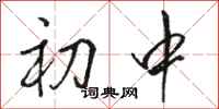骆恒光初中行书怎么写