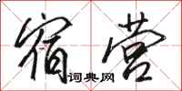 骆恒光宿营行书怎么写
