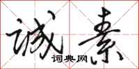 骆恒光诚素行书怎么写