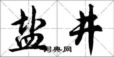 胡问遂盐井行书怎么写