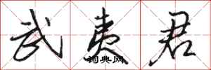 骆恒光武夷君行书怎么写