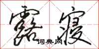 骆恒光露寝行书怎么写